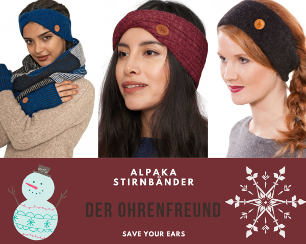 Alpaka Stirnbänder warm Ohren Schutz Bühlertal Alpakas Bellapaca online Shop handgestrick