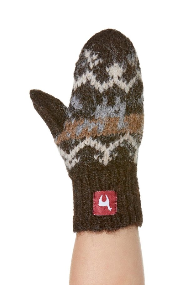Baby Fäustlinge | Handschuhe aus natur Alpaka Wolle in braun